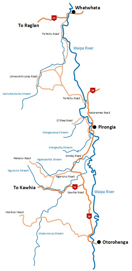 Upper Waipa Map