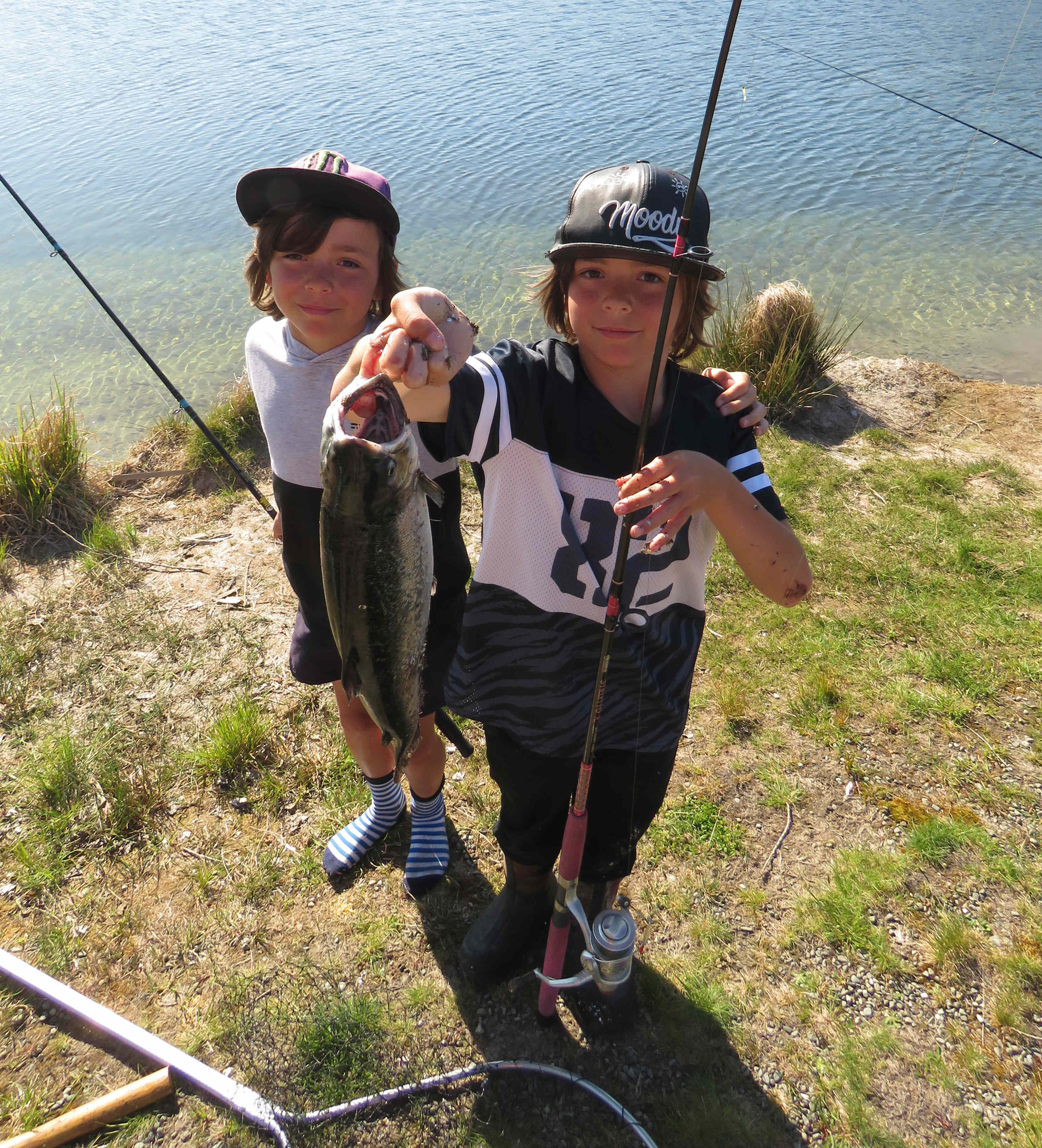 RL Nov CSI 4 Sonny and Billy Ennis with a nice salmon from the Kids Salmon Fishing Day Credit R Adams