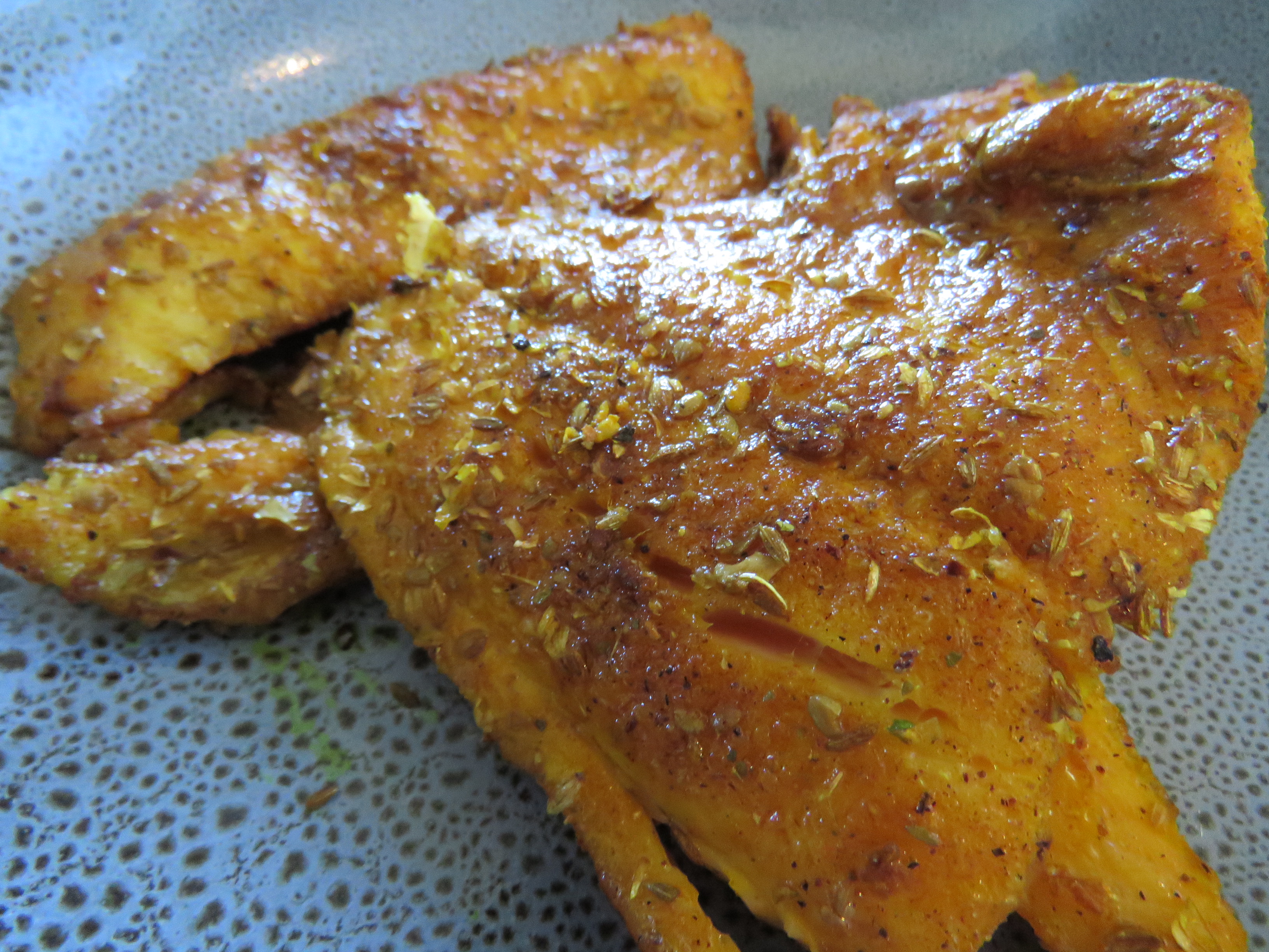 Crispy spicy pan fried trout