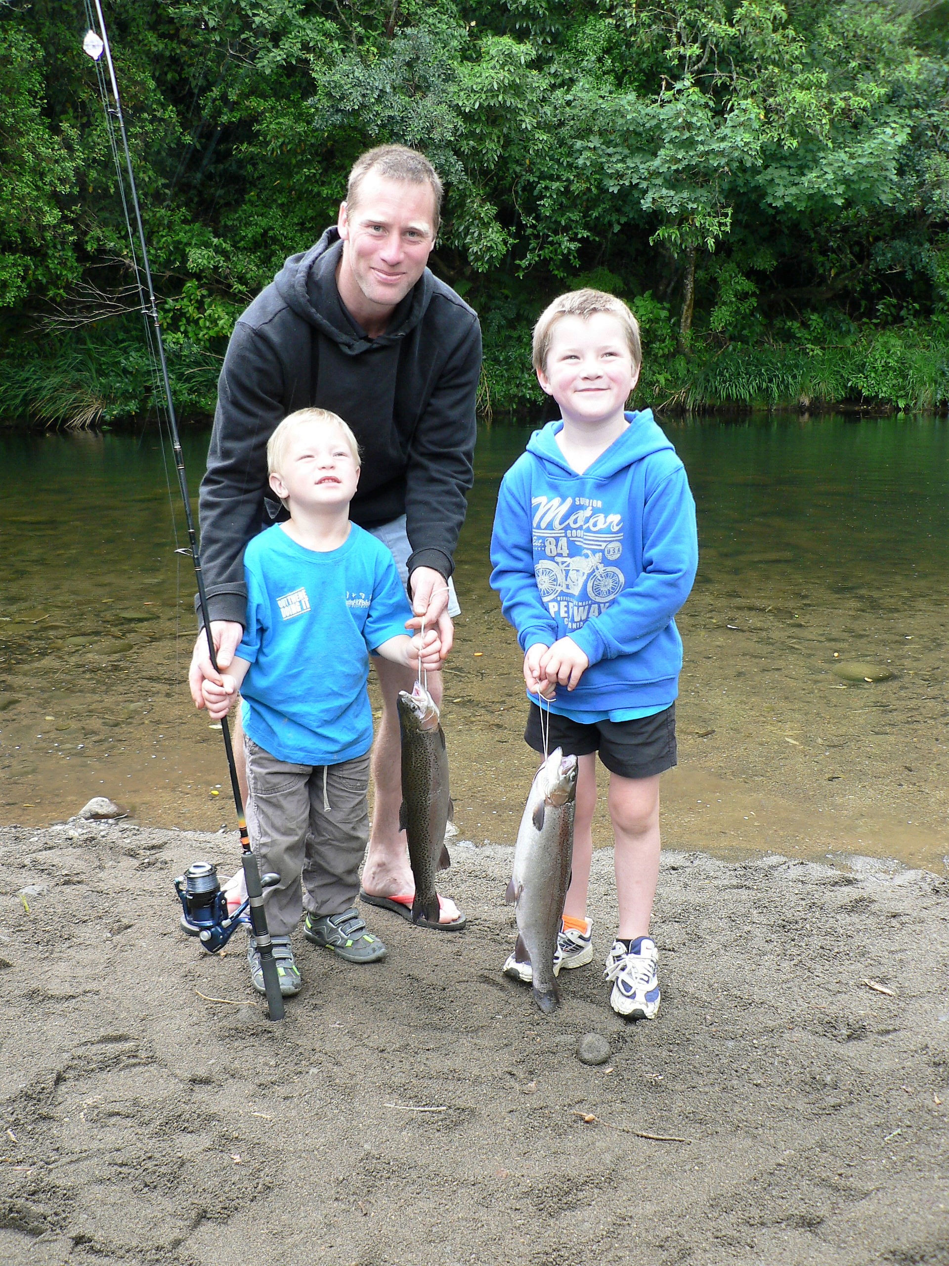 TRL2Dec18. The Ashcroft family with their catch at last years Stratford trout fishing day.
