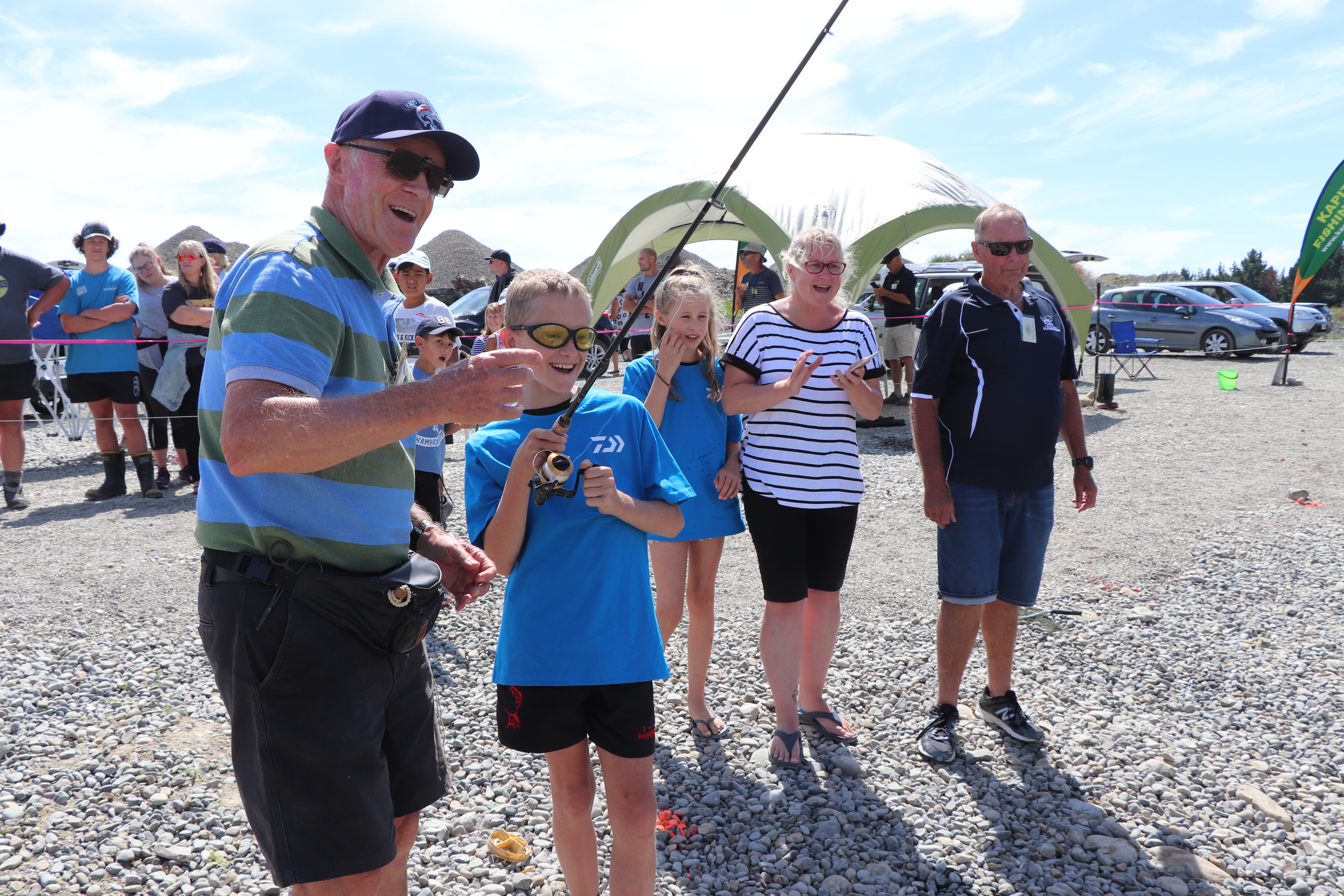 W Happy anglers at the Otaki Kids Fishing Day