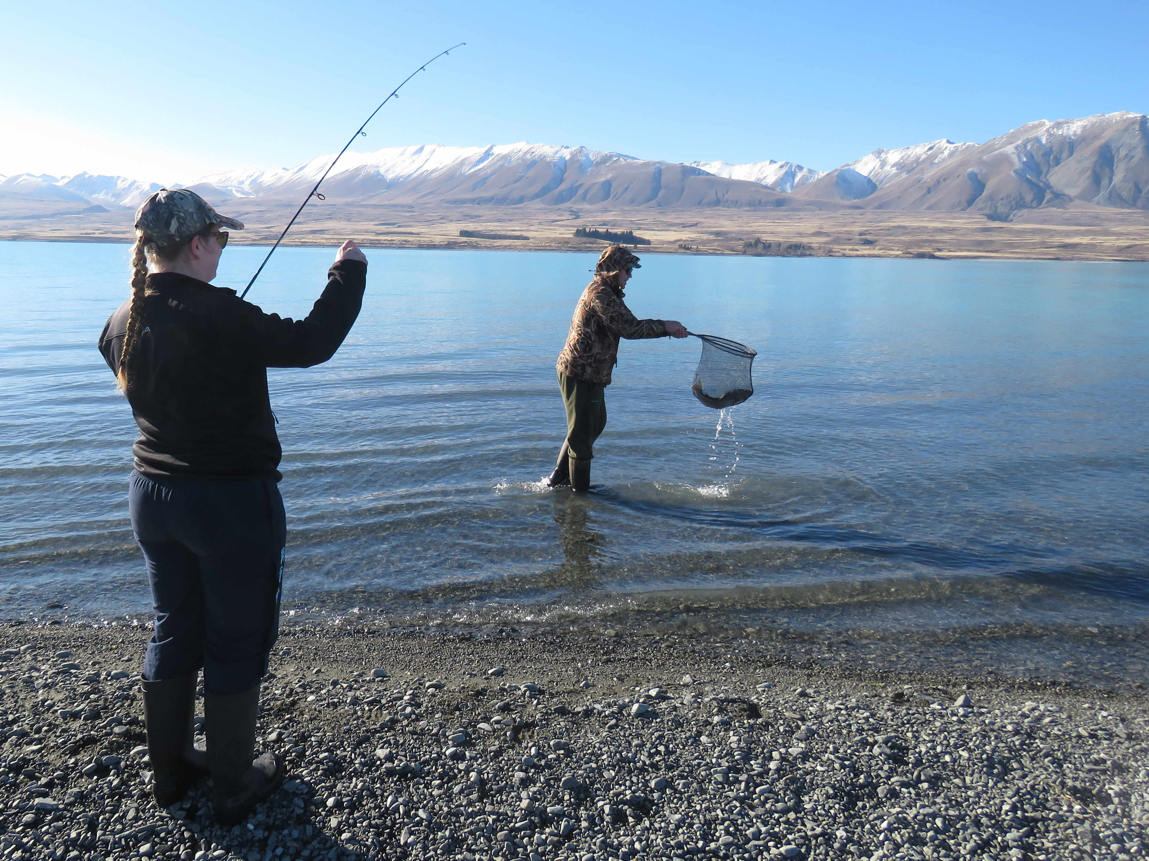 WFR2021.65 Winter fishing success for Mellissa De Lange at Lake Tekapo credit Rhys Adams