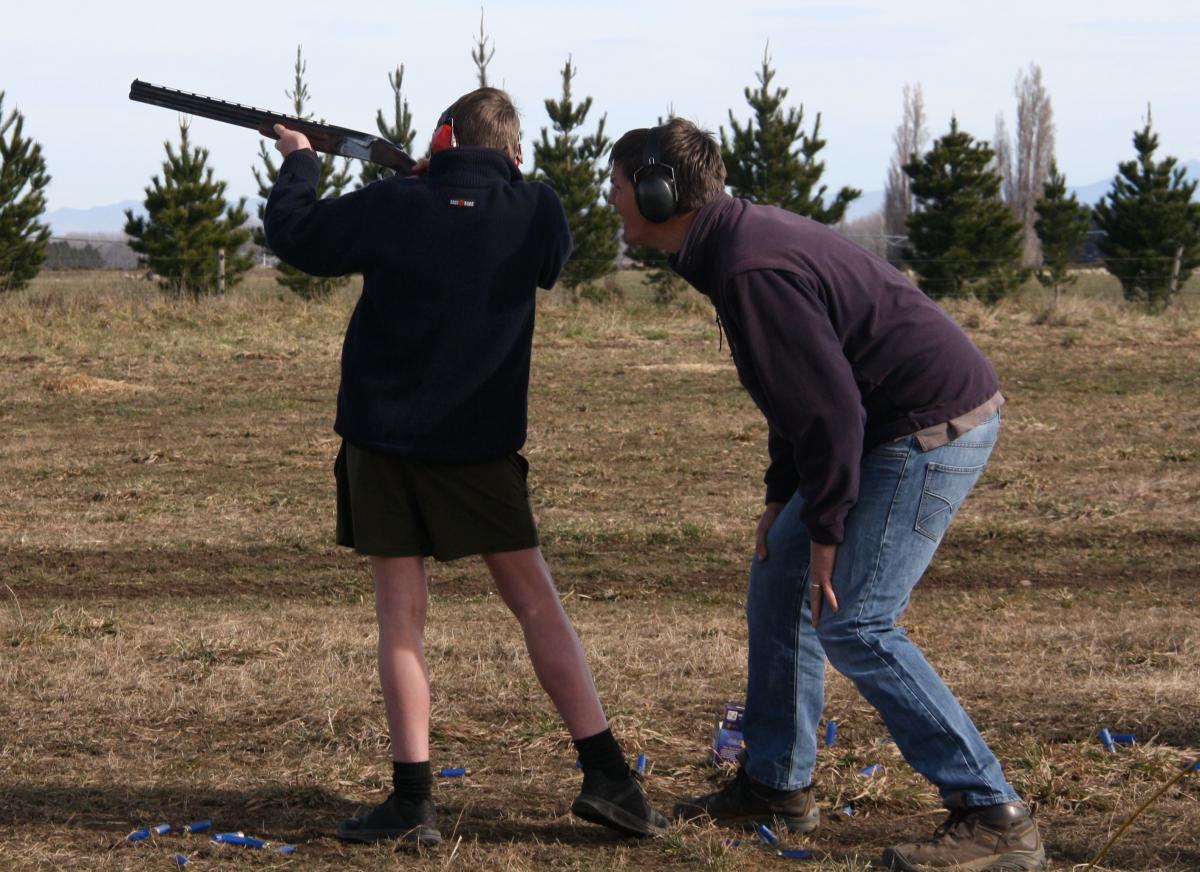 BBcsi2August Fish Game Officer Hamish Stevens instructs clay target shooting